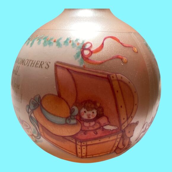 Vtg 1992 Grandmother Christmas Glass Ball Hallmark Christmas Ornament - Picture 5 of 9